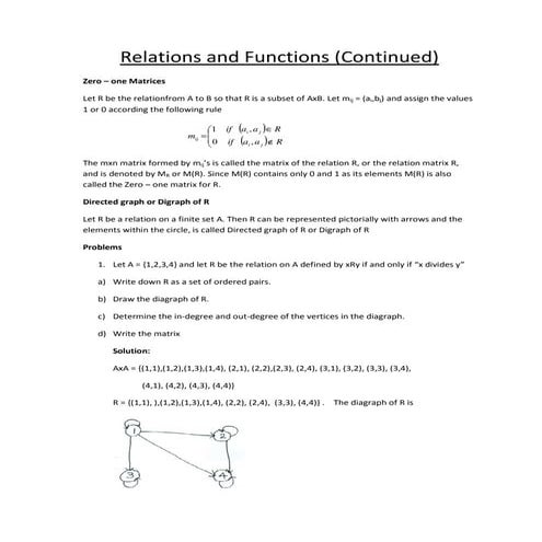 Basic concepts of relations , digraph and POSETpdf