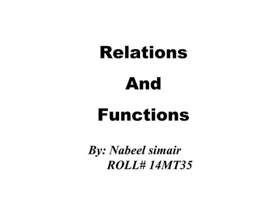 Relations and Functions for mathematics grade 8 | PPT