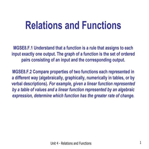 Relations and functions power point