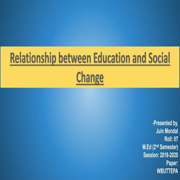Relationship between education and social change