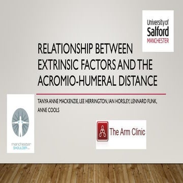 Relationship between extrinsic factors and the acromio humeral distance (1)