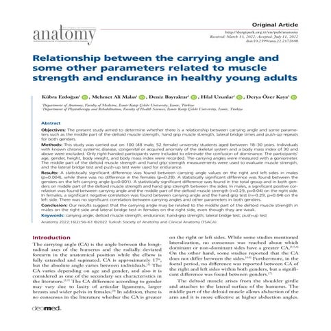Relationship between the carrying angle and some other parameters related to ...