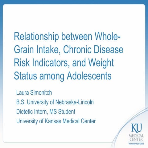 Relationship between whole grain intake, chronic disease risk indicators, and...
