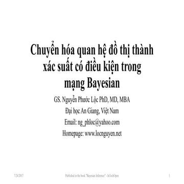 Chuyển hóa quan hệ đồ thị thànhxác suất có điều kiện trong mạng Bayesian