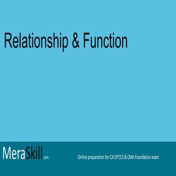Relationship & function