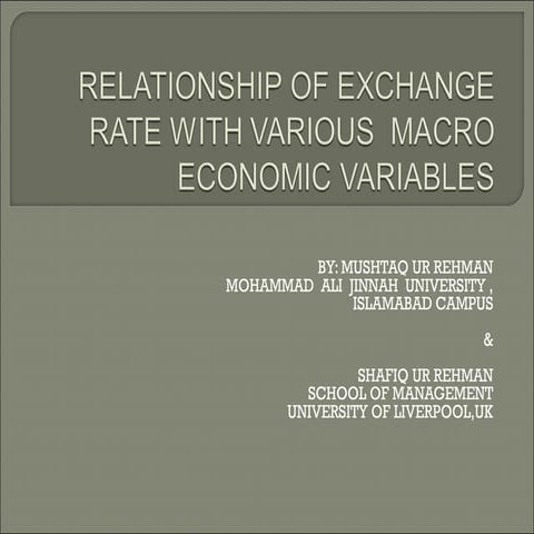 Relationship of exchange rates
