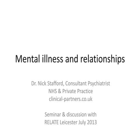 Relationships and mental illness