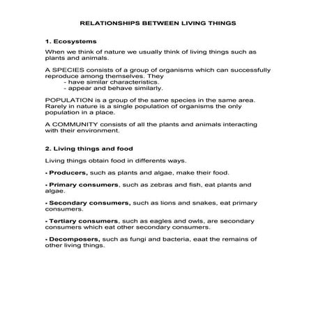 Relationships between living things page 6 | PDF