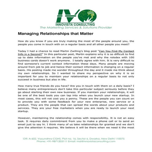 Relationships that Matter