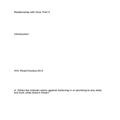 Relationship with God, Part 3