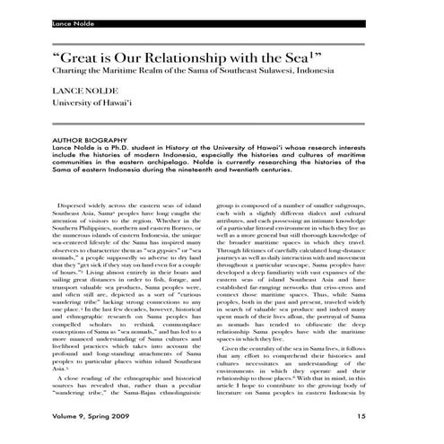 Relationship with the sea