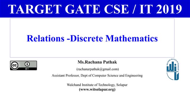 Relations in Discrete Mathematical Structures