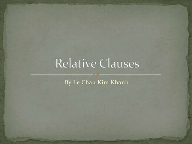 Relative clauses