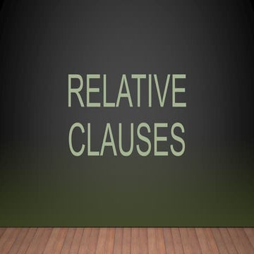 Relative Clauses