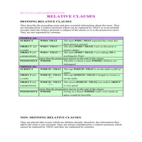 Relative clauses 3º