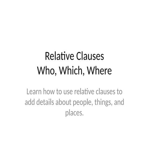 Relative Pronouns | PPT