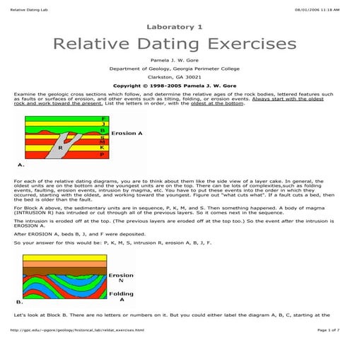 Relative datingexercises