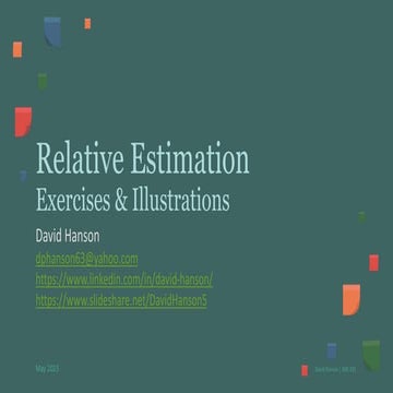 Relative Estimation: Exercises & Illustrations