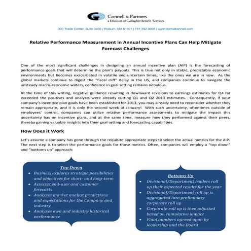 Relative Performanace in Bonus Plans