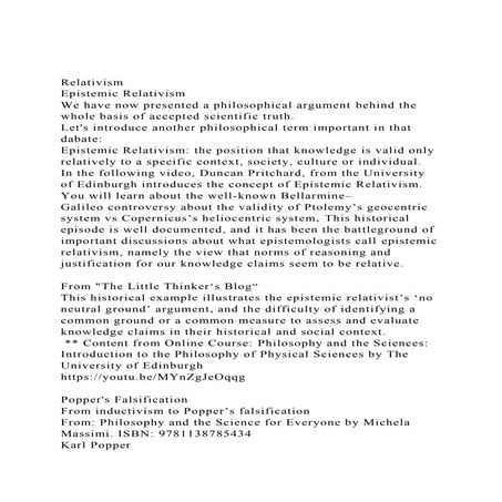 RelativismEpistemic RelativismWe have now presented a philos.docx