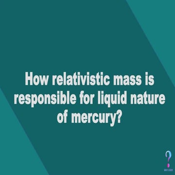 Relativistic mass and liquid mercury