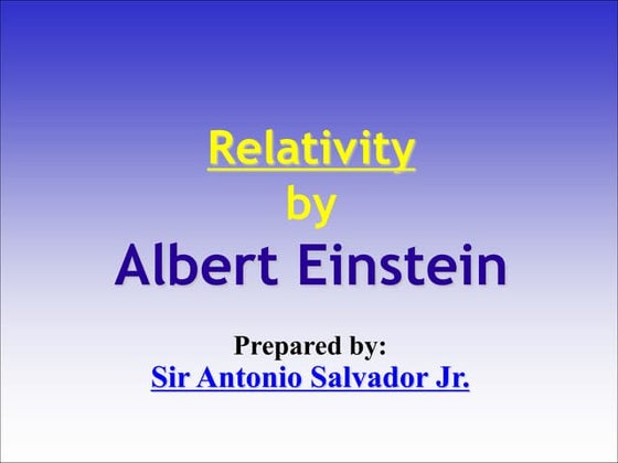 Theory of relativity | PPT