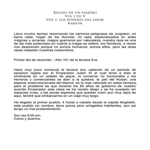 Relato de un viajero