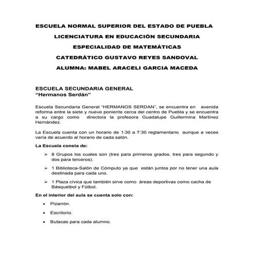 R E L A T O  G E N E R A L  H E R M A N O S  S E R D A N