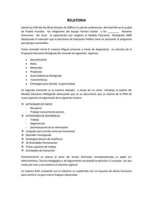 Como hacer una relatoría de un evento