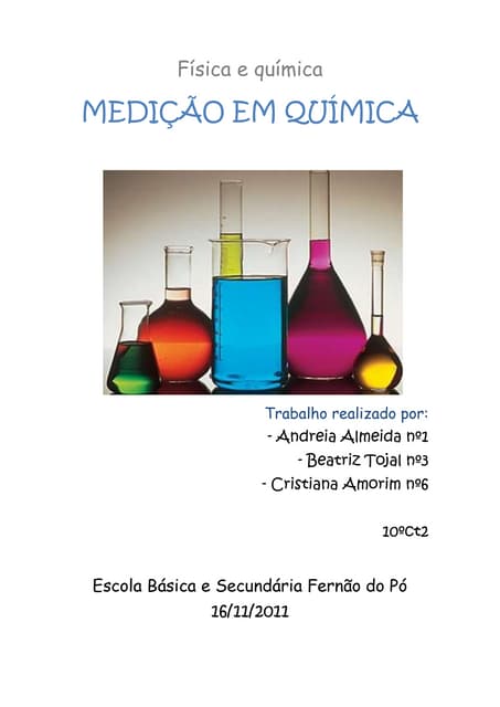 Relatorio   medição em quimica