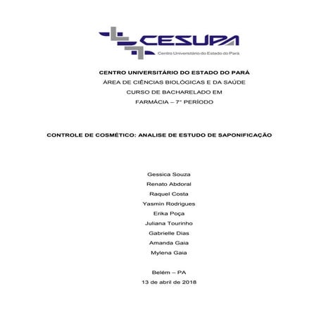 Relatório de sabonete