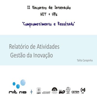 Atividades Gestão da Inovação_NIT Rio