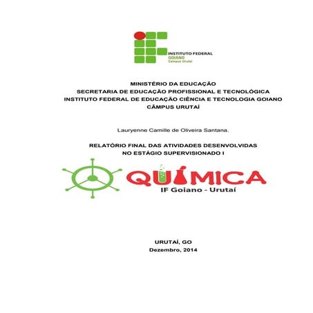 Relatorio de Estagio Supervisionado em Química