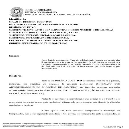 Relator muda entendimento e sdc da 15ª determina que associados e não associa...