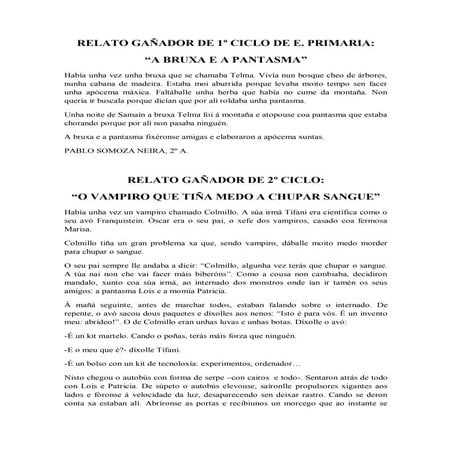 Relatos gañadores samaín 2014