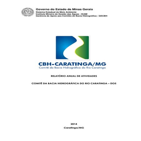 Relatório Anual de Atividades - CBH Caratinga 2014