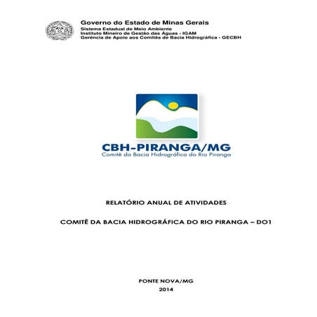 Relatório Anual de Atividades - CBH Piranga 2014