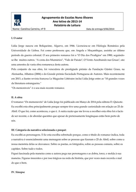 Os Memoráveis de Lídia Jorge