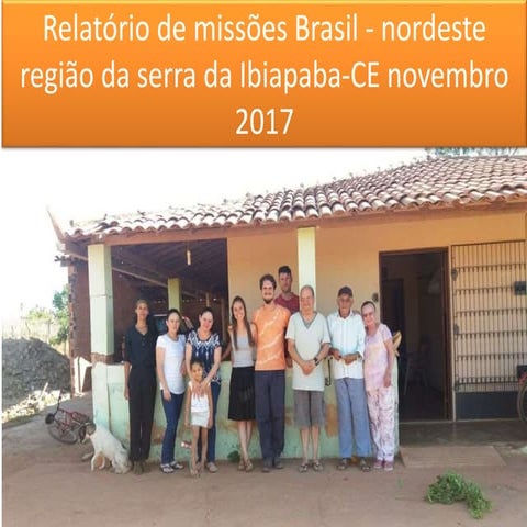 Relatório de missões brasil  nordeste ibiapina ce nov 2017