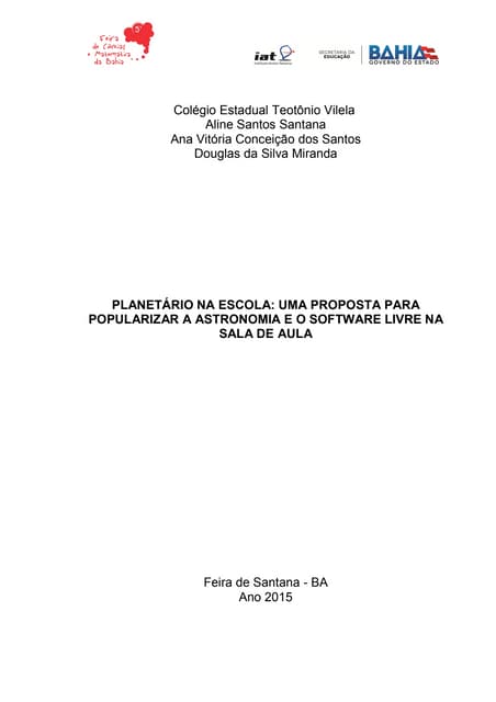 Relatório de pesquisa   planetário na escola - atualizado