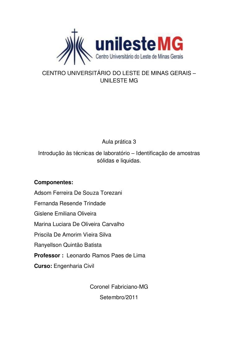 Como Fazer Um Relatorio De Quimica Aula Pratica