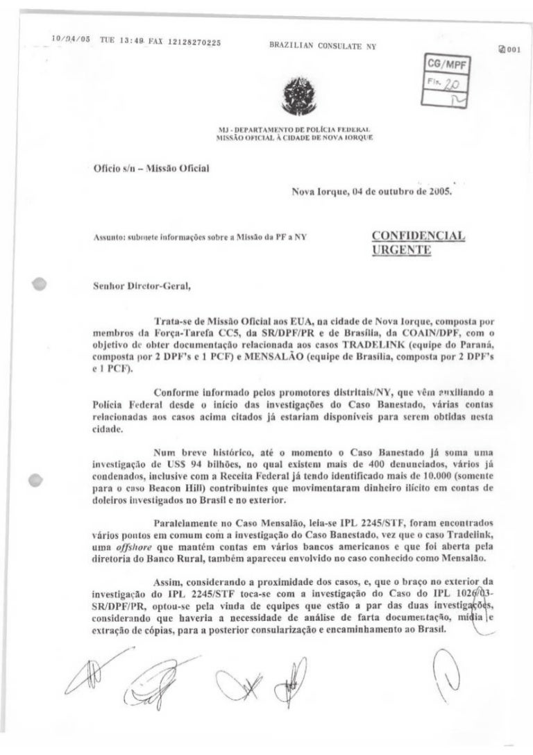Relatorio Dos Delegados Federais Acusando O Subprocurador Geral Eugen