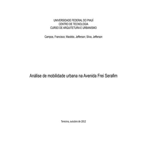 Mobilidade urbana - Av Frei Serafim