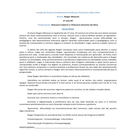 Relatório roger moscon