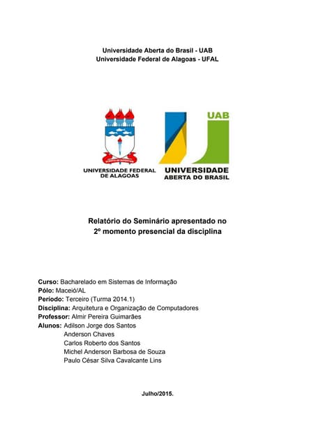 Relatório seminários de AOC - 19 de julho de 2015
