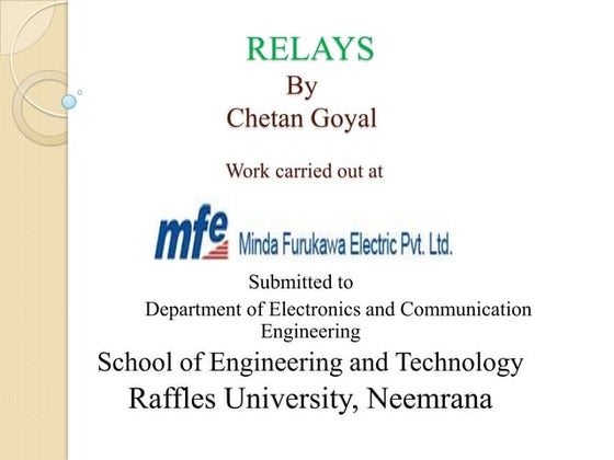 Relays | PPTX