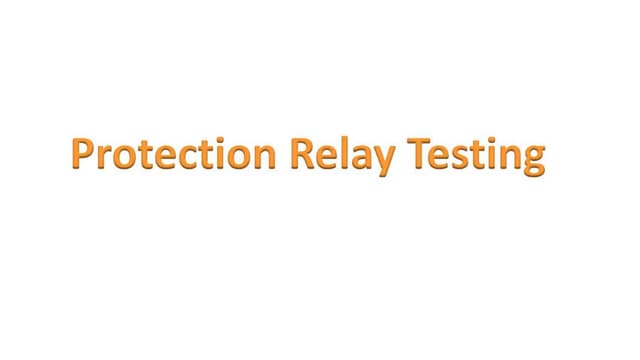 Relay testing............................. | PPT