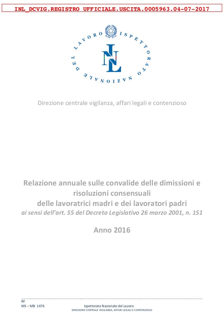 Relazione annuale-2016-convalide-dimissioni-risoluzioni ...