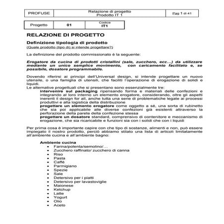 Prototipo PRO.F.USE.: Relazione di progetto