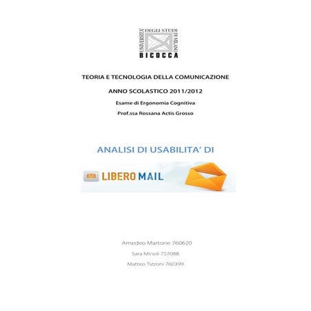 Analisi di Usabilità di Libero Mail